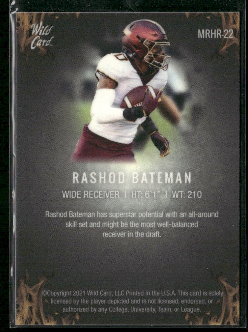 Rashod Bateman 2022 Wild Card Matte Silver Gold Flames RC /20 #MRHR-22