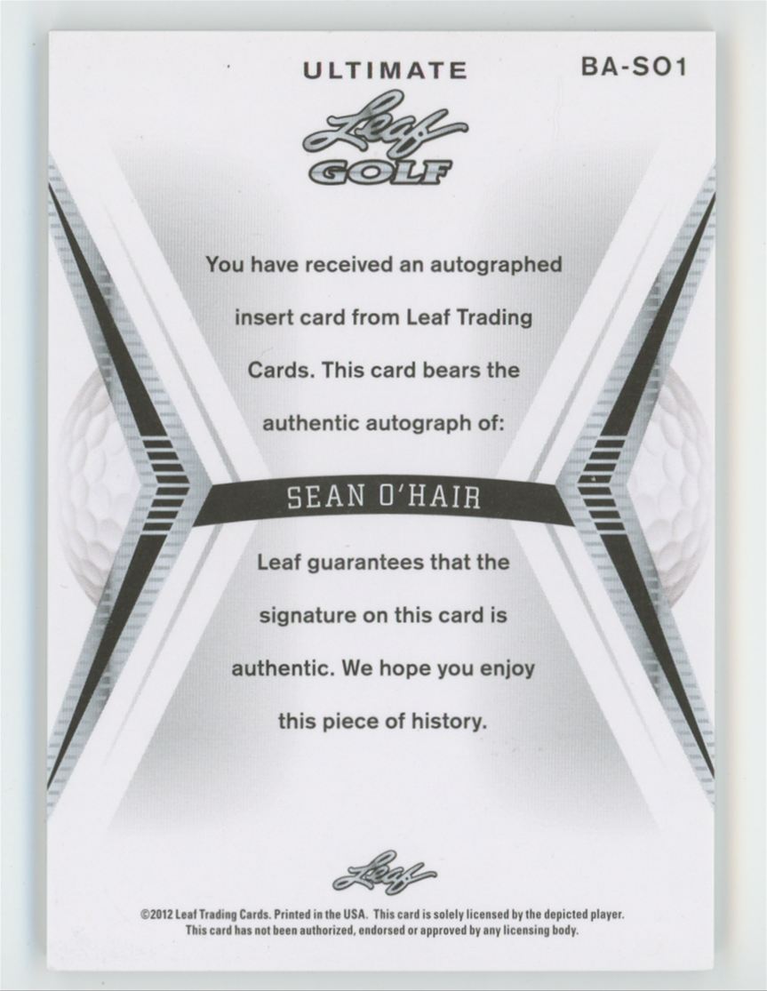 Sean O'Hair 2012 Leaf Ultimate AUTO #BA-SO1