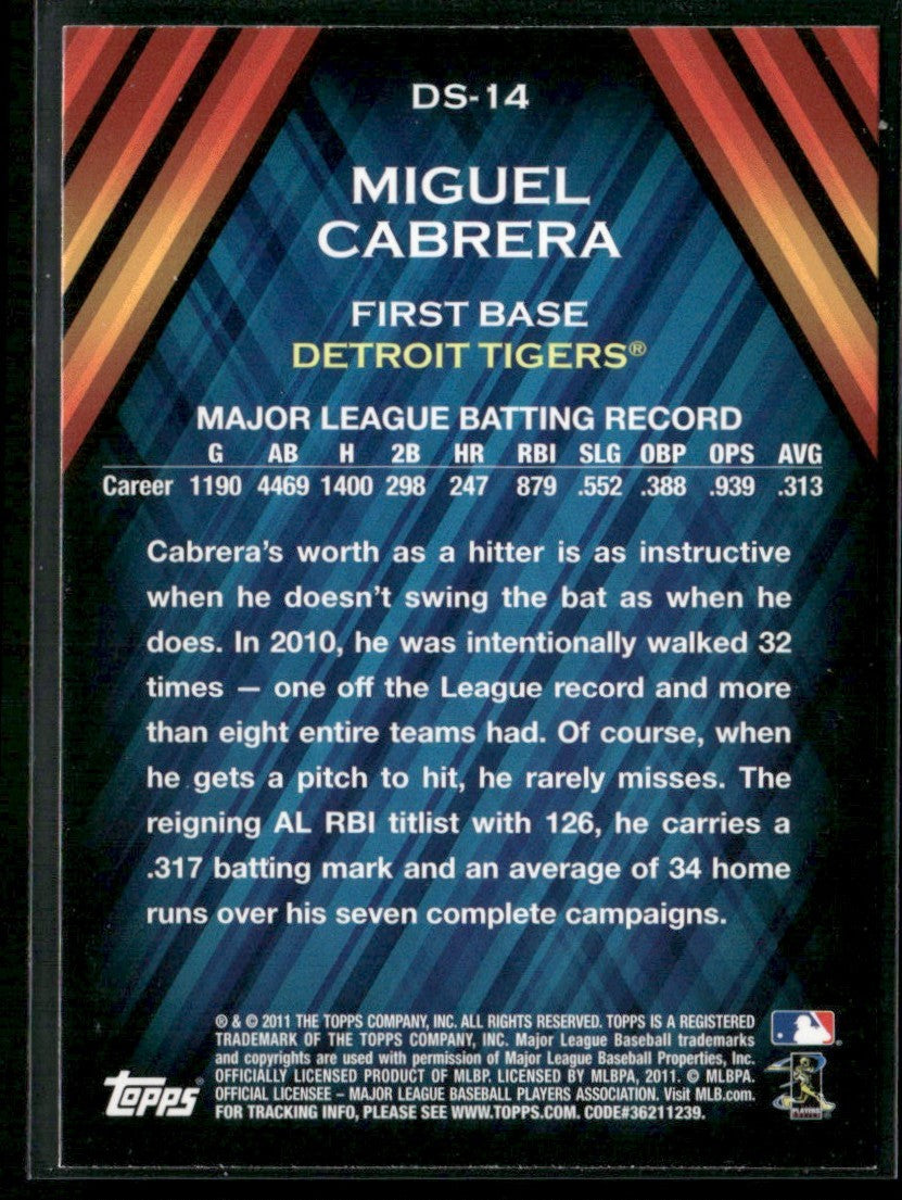 Miguel Cabrera 2011 Topps Diamond Stars #DS-14 Detroit Tigers