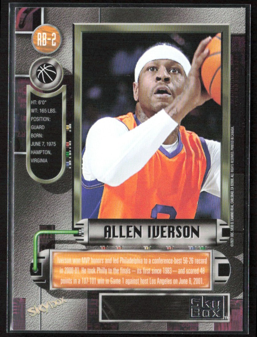 Allen Iverson 2021 Skybox Metal Universe Champions #RB-2
