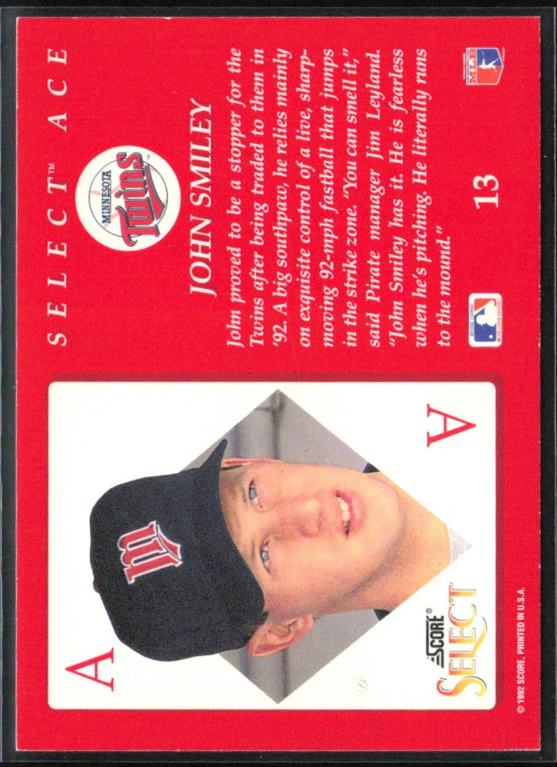 John Smiley 1993 Select Aces #13 Minnesota Twins