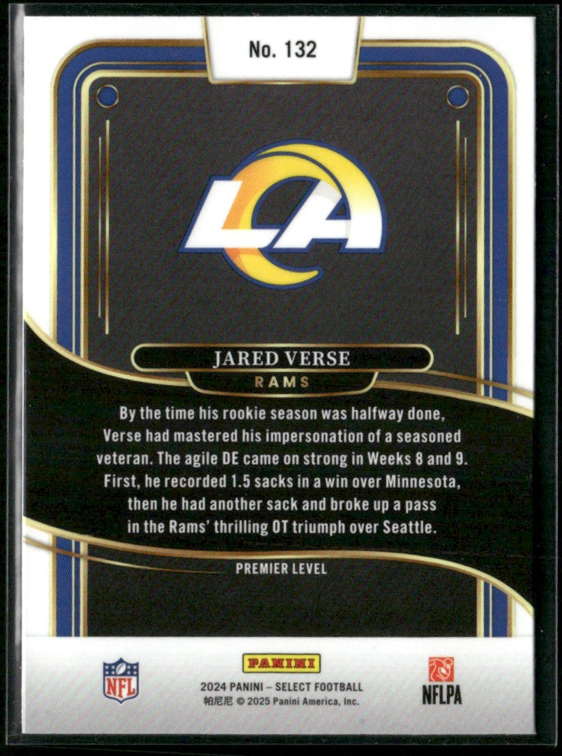 Jared Verse 2024 Panini Select Premier RC #132 Los Angeles Rams