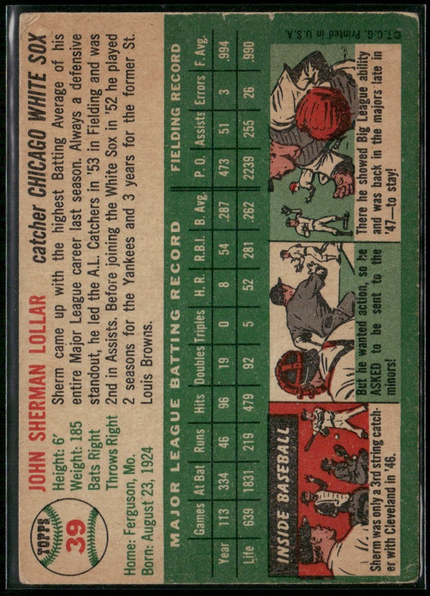 Sherm Lollar 1954 Topps #39 Chicago White Sox