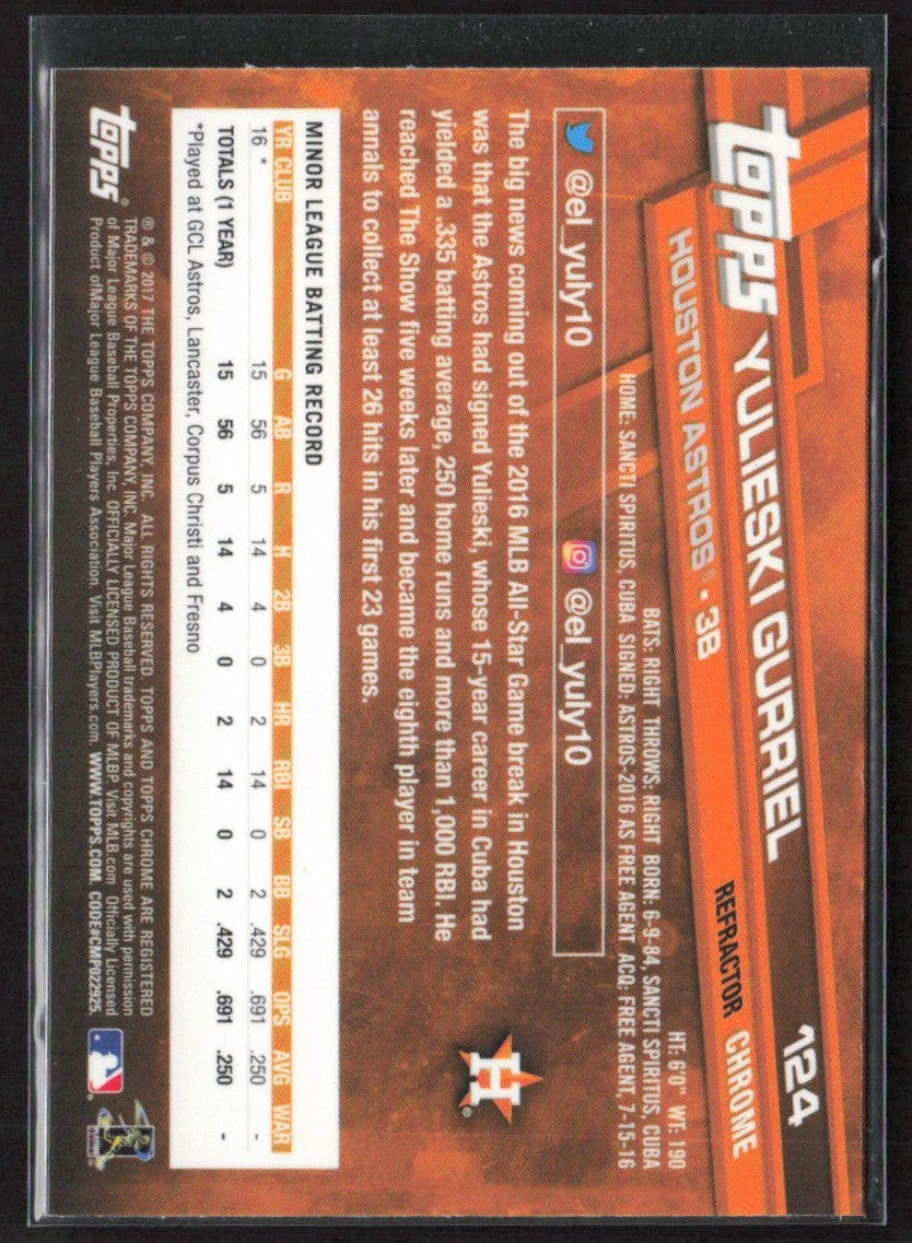 Yulieski Gurriel 2017 Topps Chrome Pink Refractor RC #124 Houston Astros