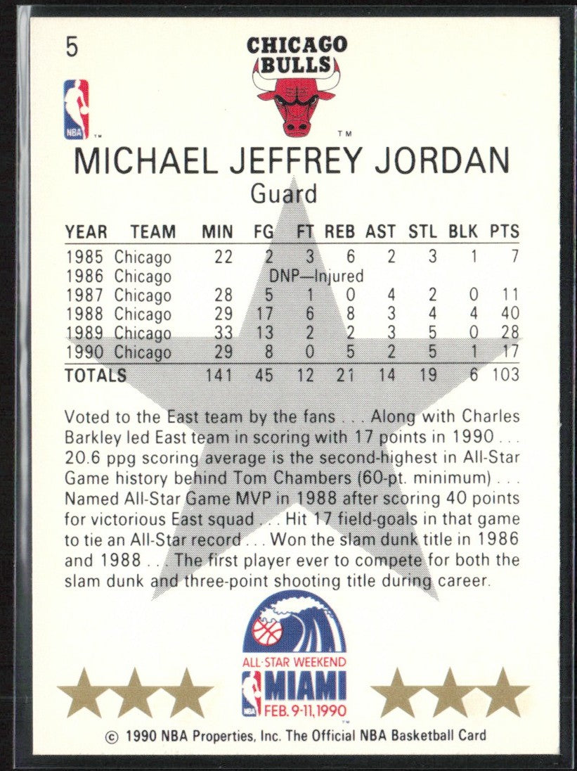 Michael Jordan 1990 NBA Hoops #5 Chicago Bulls