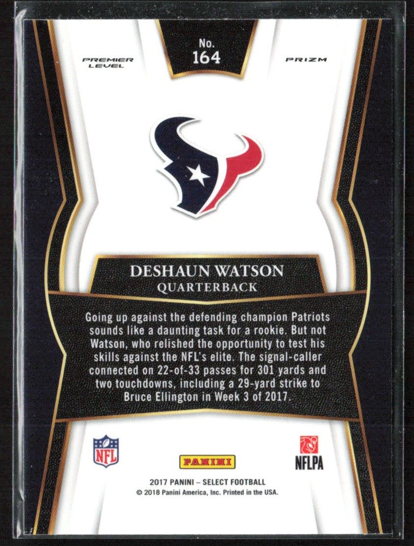 Deshaun Watson 2017 Panini Select Premier Level Prizm RC #164 Houston Texans