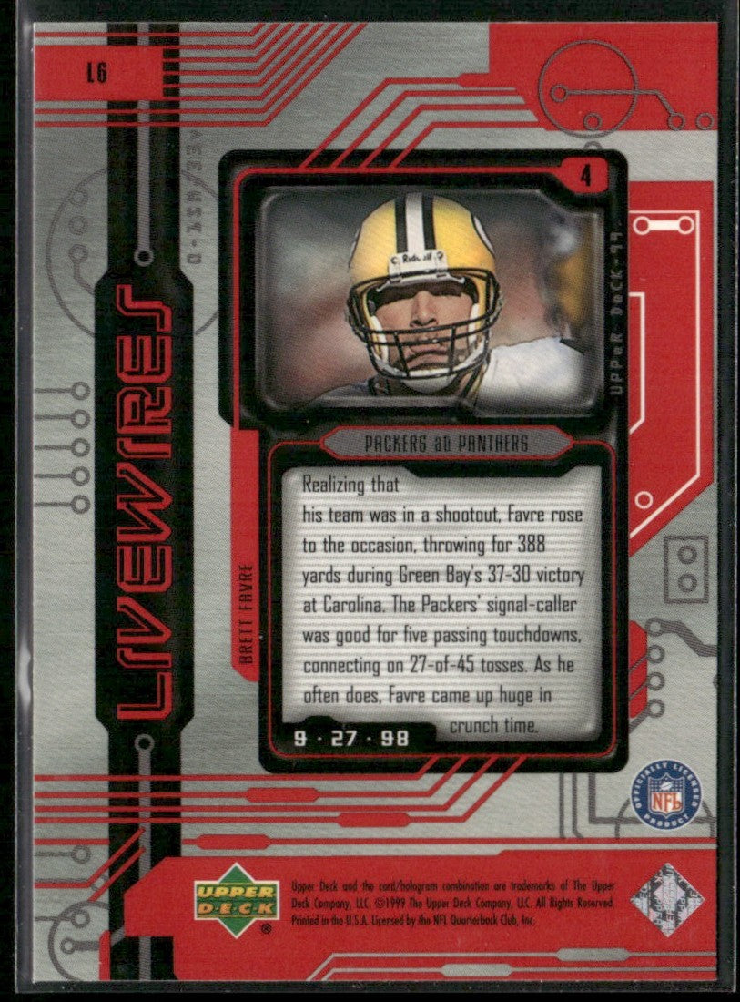 Brett Favre 1999 Upper Deck Livewires #L6 Green Bay Packers