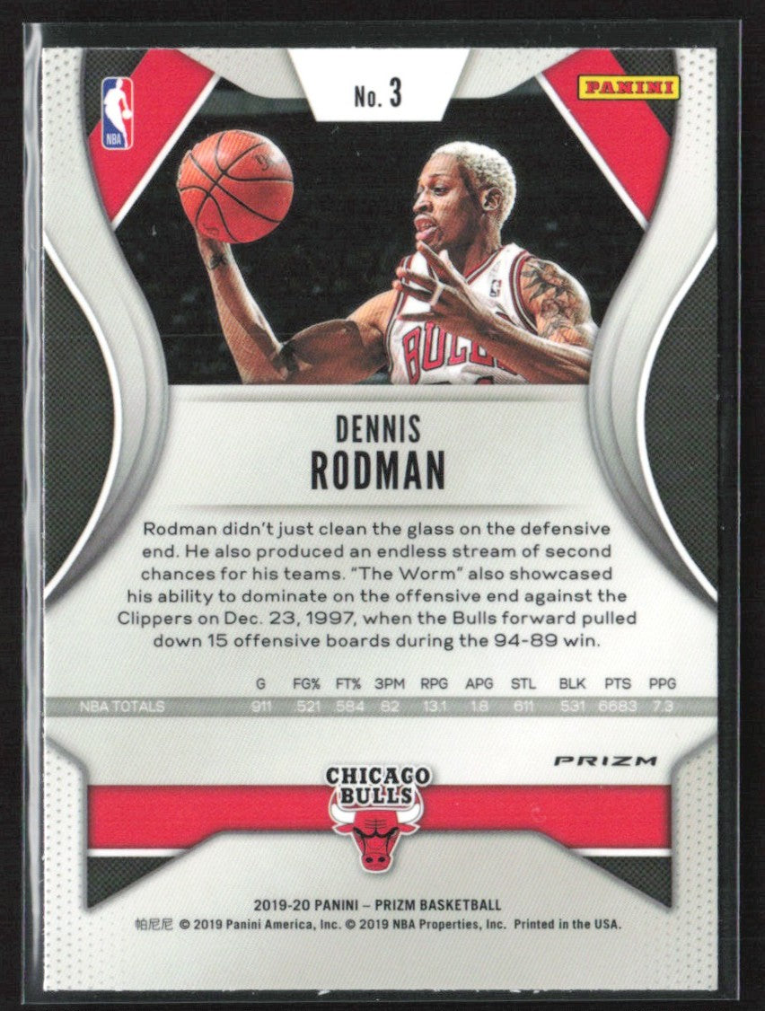 Dennis Rodman 2019 Panini Prizm Green #3 Chicago Bulls
