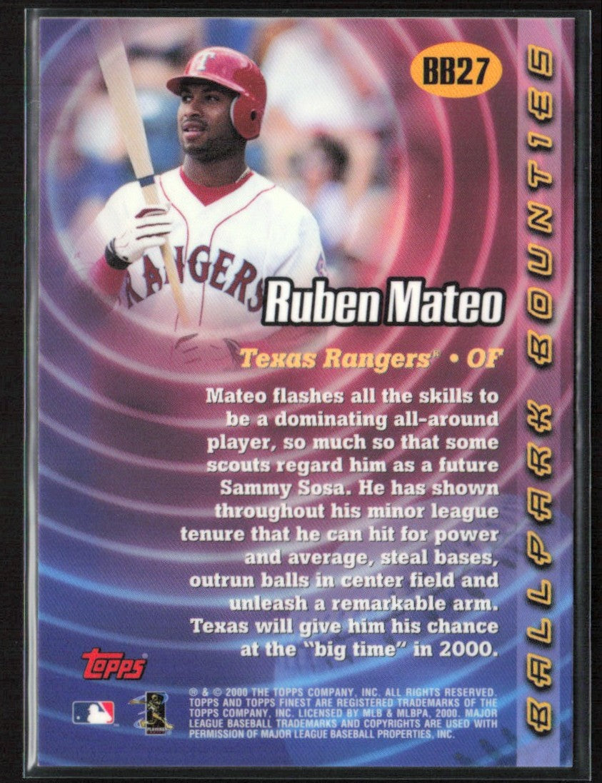 Ruben Mateo 2000 Topps Finest Ballpark Bounties #BB27 Texas Rangers