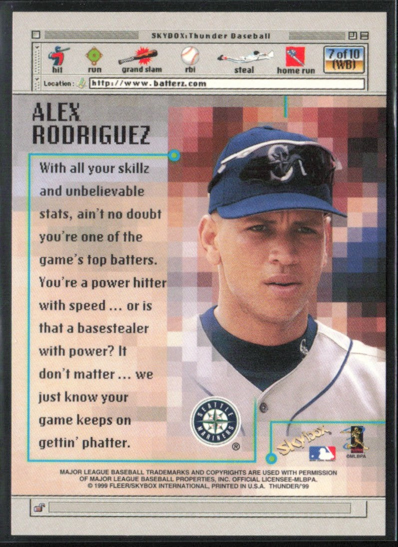 Alex Rodriguez 1999 SkyBox Thunder #7 Seattle Mariners