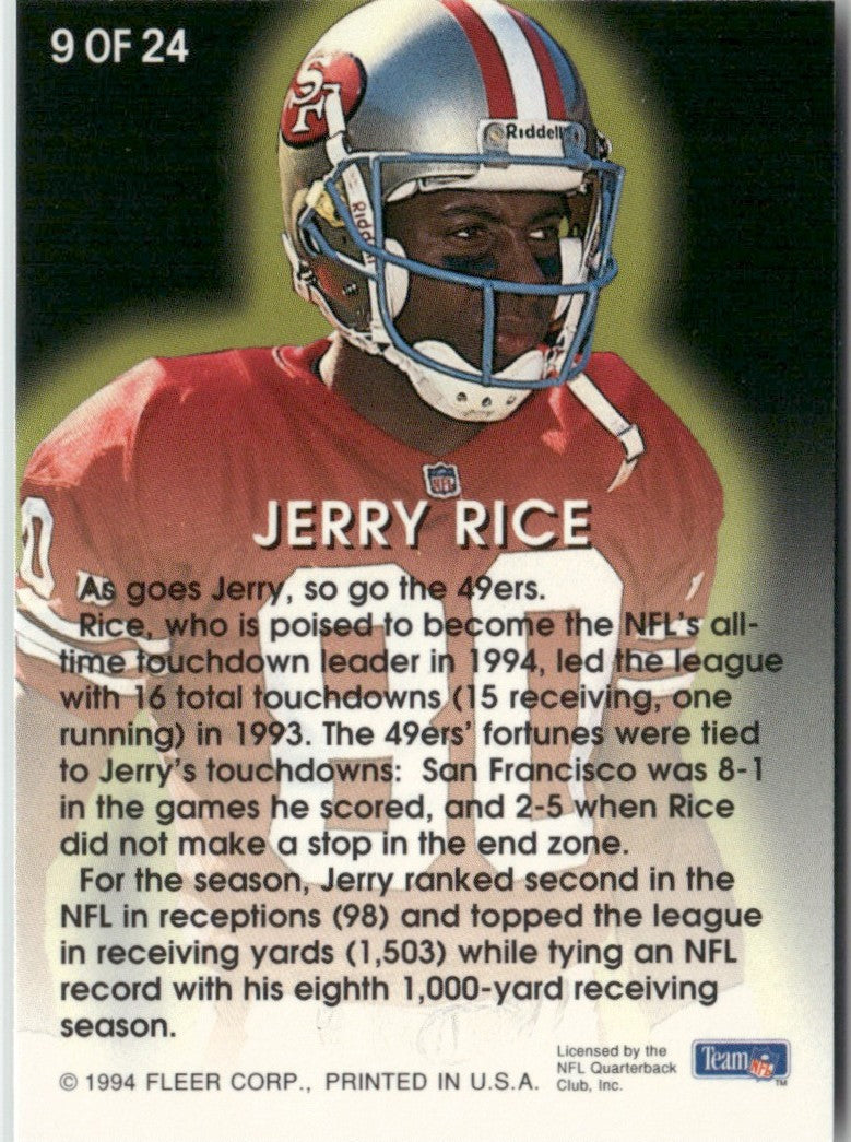Jerry Rice 1994 Fleer All-Pro #9 San Francisco 49ers