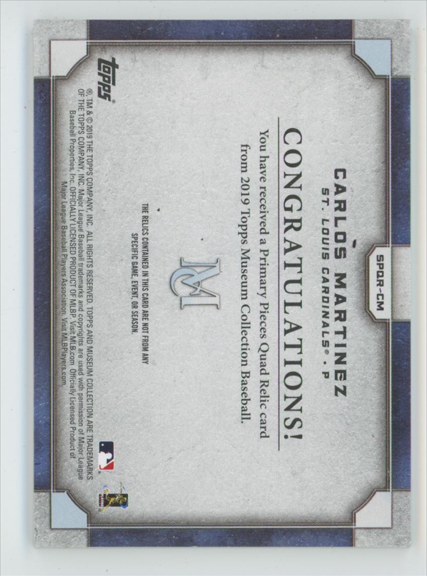 Carlos Martinez 2019 Topps Museum Collection Copper /75 Jersey #SPQR-CM