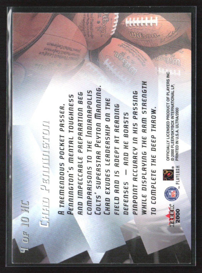 Chad Pennington 2000 Fleer Ultra Head of the Class RC #4 New York Jets