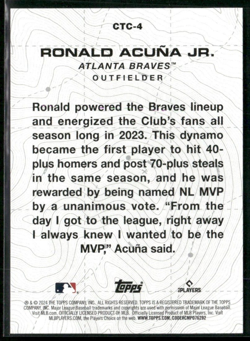 Ronald Acuna Jr. 2024 Topps City to #CTC-4 Atlanta Braves