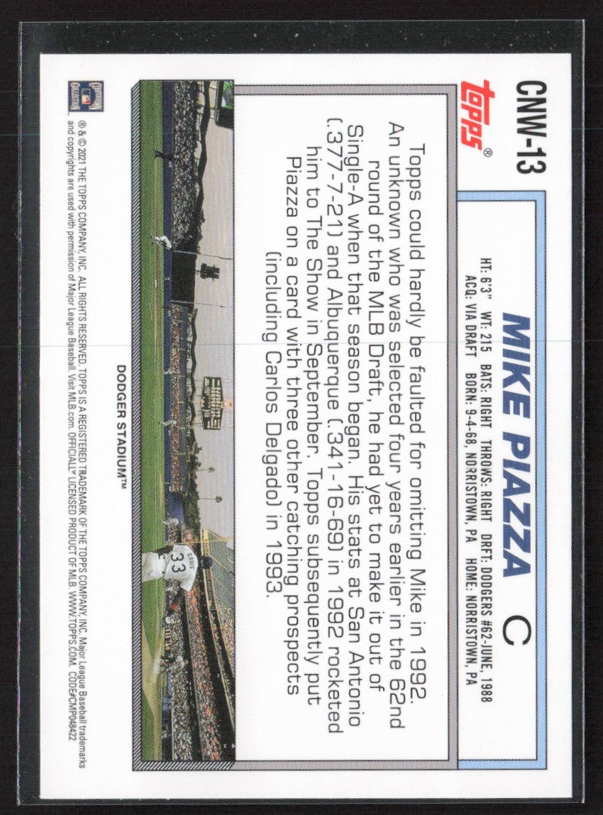 Mike Piazza 2021 Topps Update Cards That Never Were #CNW-13 Los Angeles Dodgers