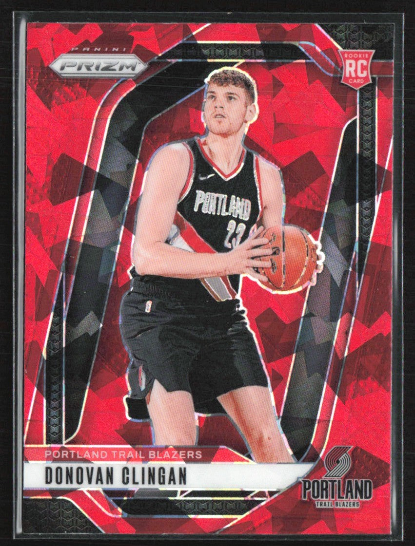 Donovan Clingan 2024 Panini Prizm Red Ice RC #221 Portland Trail Blazers