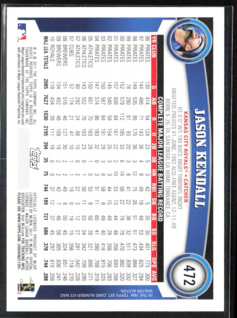 Jason Kendall 2011 Topps Diamond Anniversary #472 Kansas City Royals