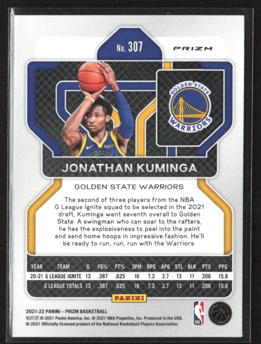 Jonathan Kuminga 2021 Panini Prizm Green RC #307 Golden State Warriors