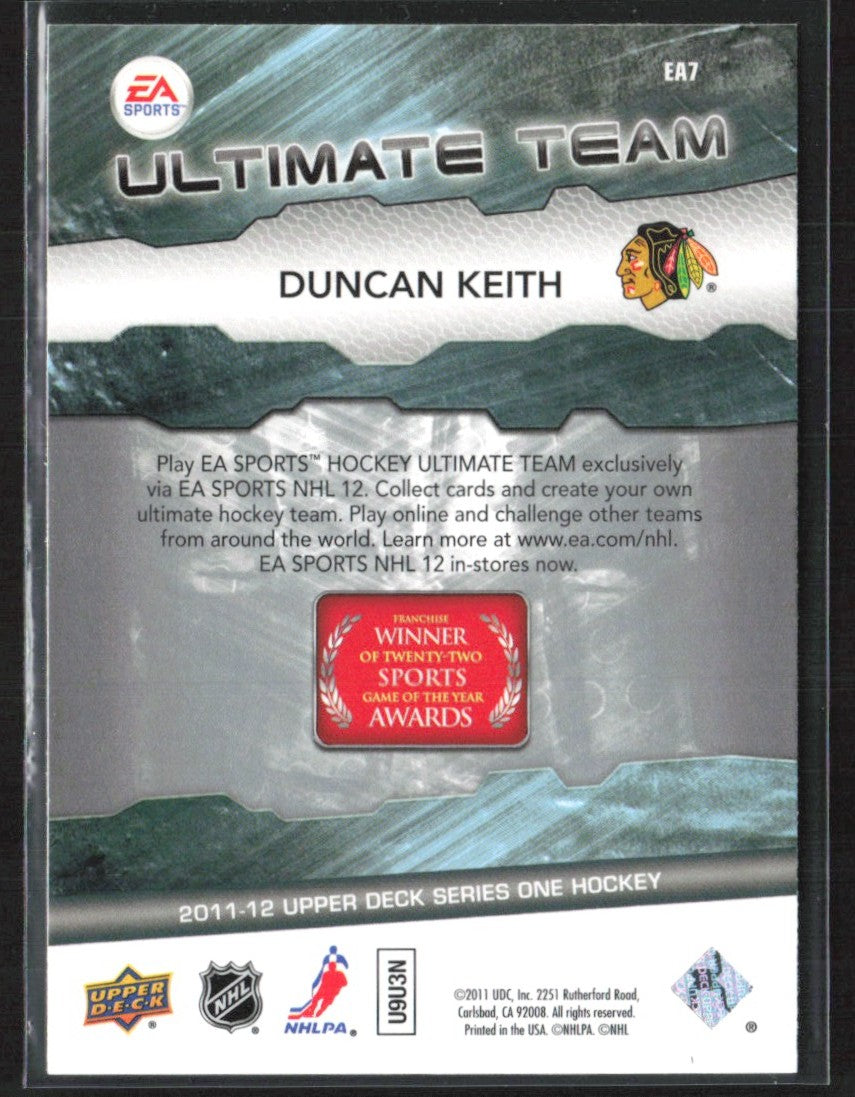 Duncan Keith 2011 Upper Deck EA Ultimate Team #EA7 Chicago Blackhawks
