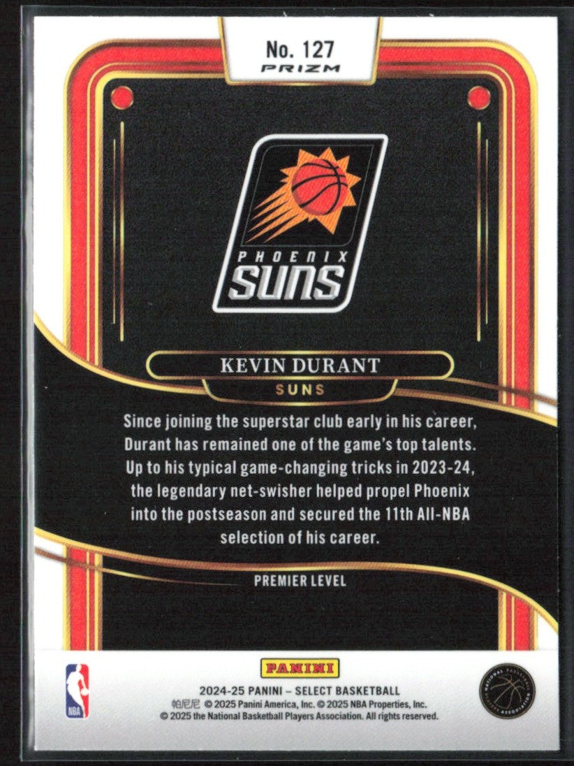 Kevin Durant 2024 Panini Select Premier Green White Purple Prizm #127