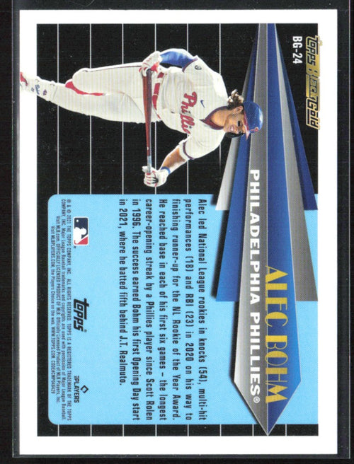 Alec Bohm 2021 Topps Update Black Gold RC #BG-24 Philadelphia Phillies