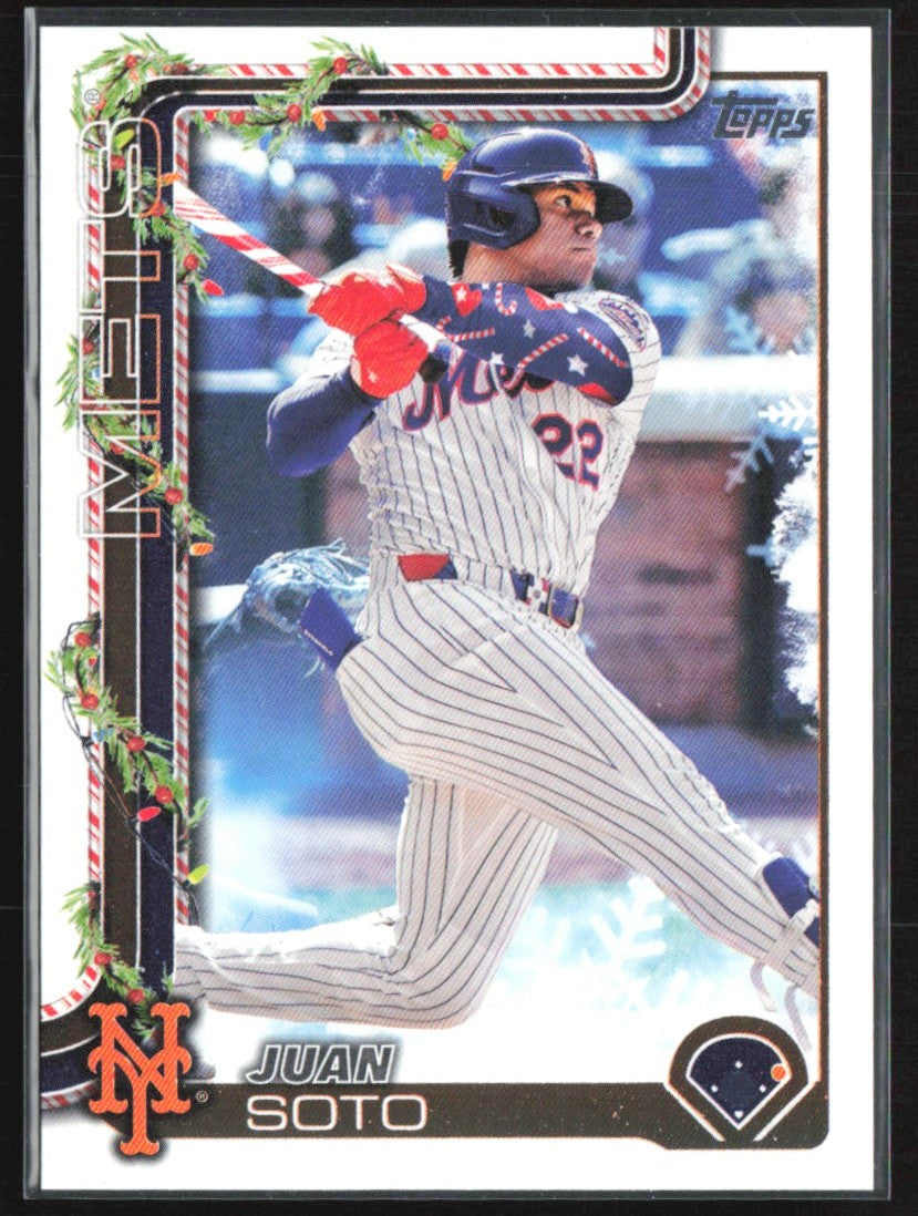 Juan Soto 2025 Topps Holiday Candy Cane Bat SP #H150 New York Mets