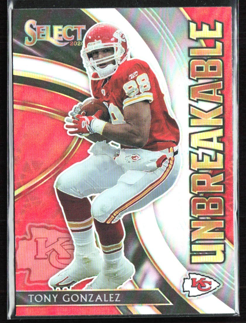 Tony Gonzalez 2020 Panini Select Unbreakable Silver Prizm #U25
