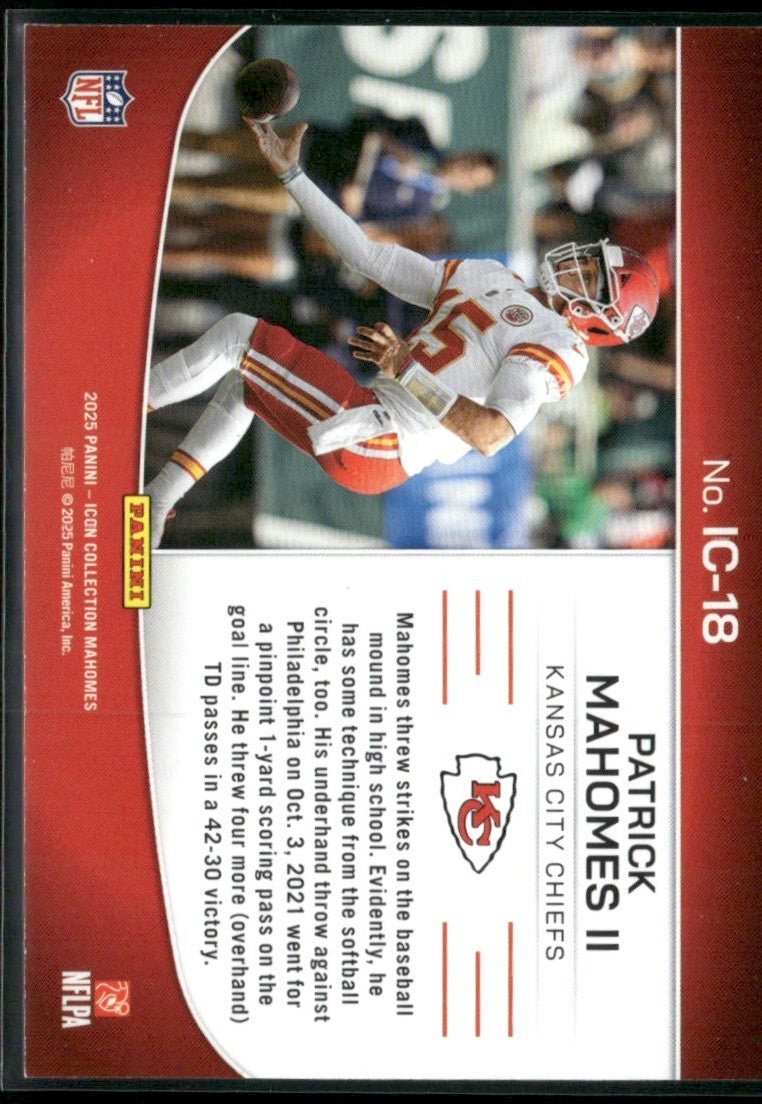 Patrick Mahomes II 2025 Panini Icon Collection Highlights #IC-18
