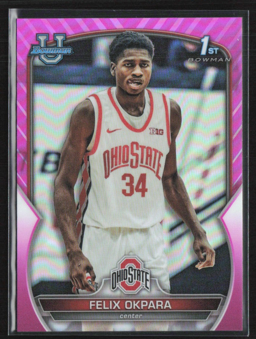 Felix Okpara 2022 Bowman U Chrome 1st Pink Refractor #94 Ohio State Buckeyes