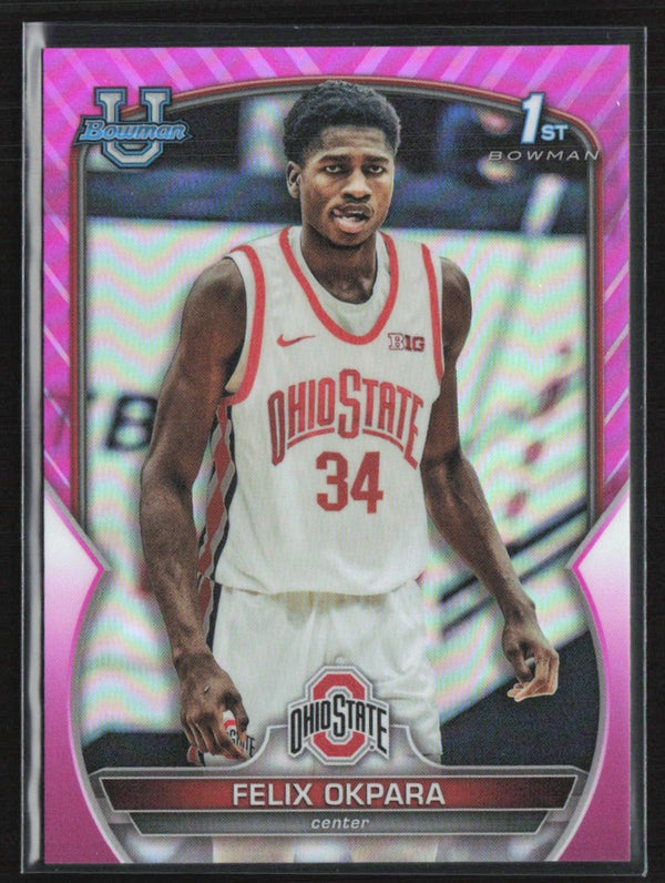 Felix Okpara 2022 Bowman U Chrome 1st Pink Refractor #94 Ohio State Buckeyes
