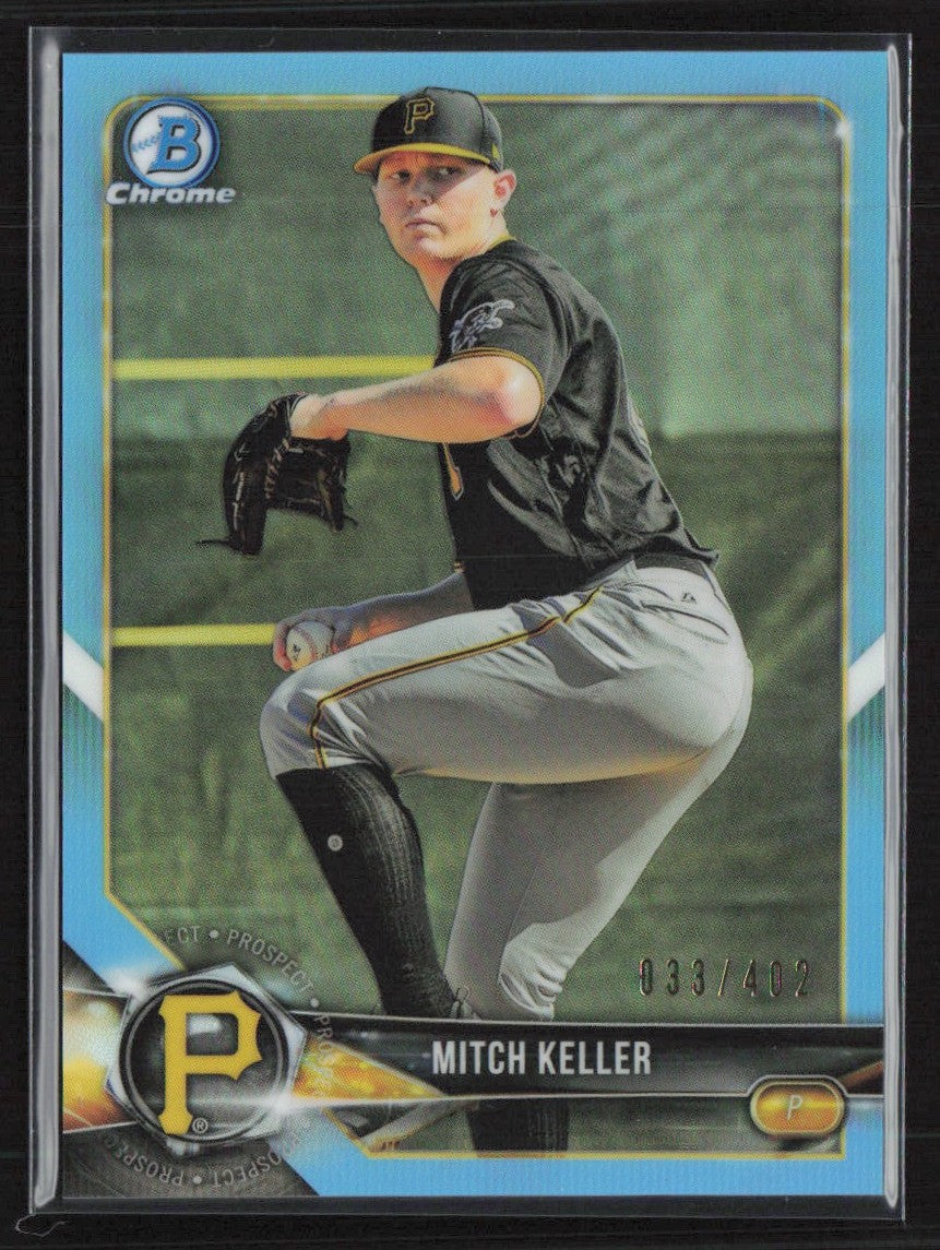 Mitch Keller 2018 Bowman Draft Chrome Sky Blue Refractor /402 #BDC-86