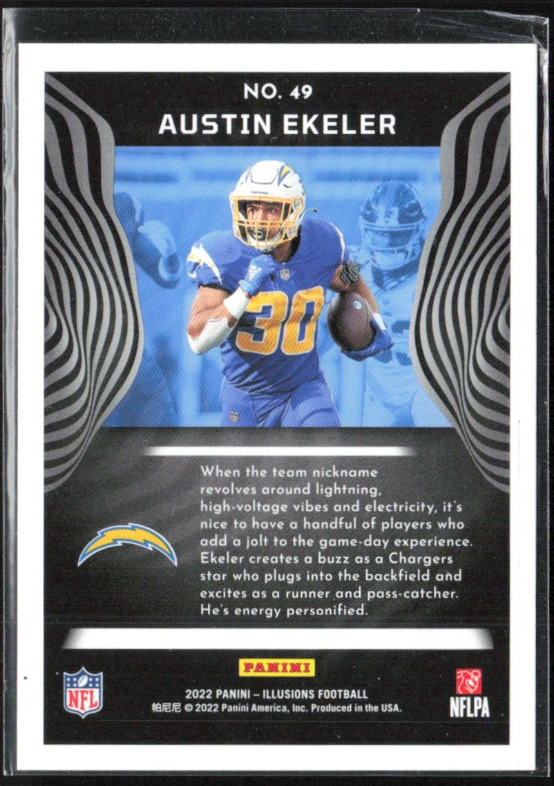 Austin Ekeler 2022 Panini Illusions Dots #49 Los Angeles Chargers