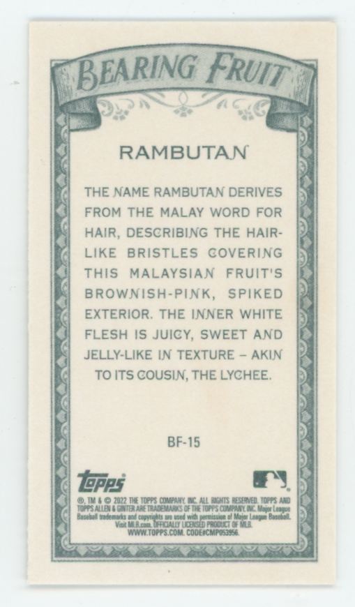 Rambutan 2022 Topps Allen & Ginter Mini Bearing Fruit #BF-15