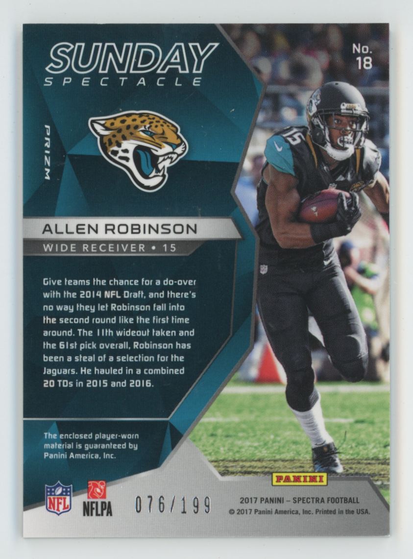Allen Robinson 2017 Panini Spectra Sunday Spectacle /199 Jersey #18