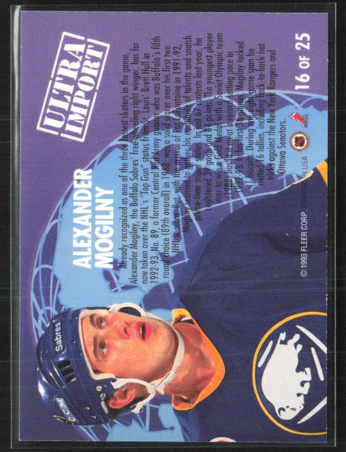 Alexander Mogilny 1992 Fleer Ultra Imports #16 Buffalo Sabres