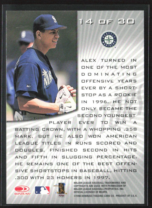 Alex Rodriguez 1998 Donruss Dominators #14 Seattle Mariners