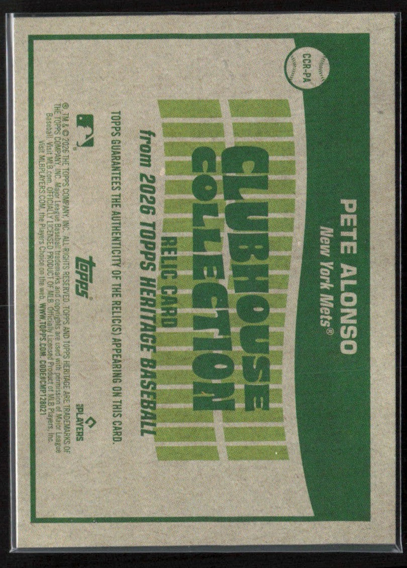 Pete Alonso 2026 Topps Heritage Clubhouse Collection Relics Jersey #CCR-PA