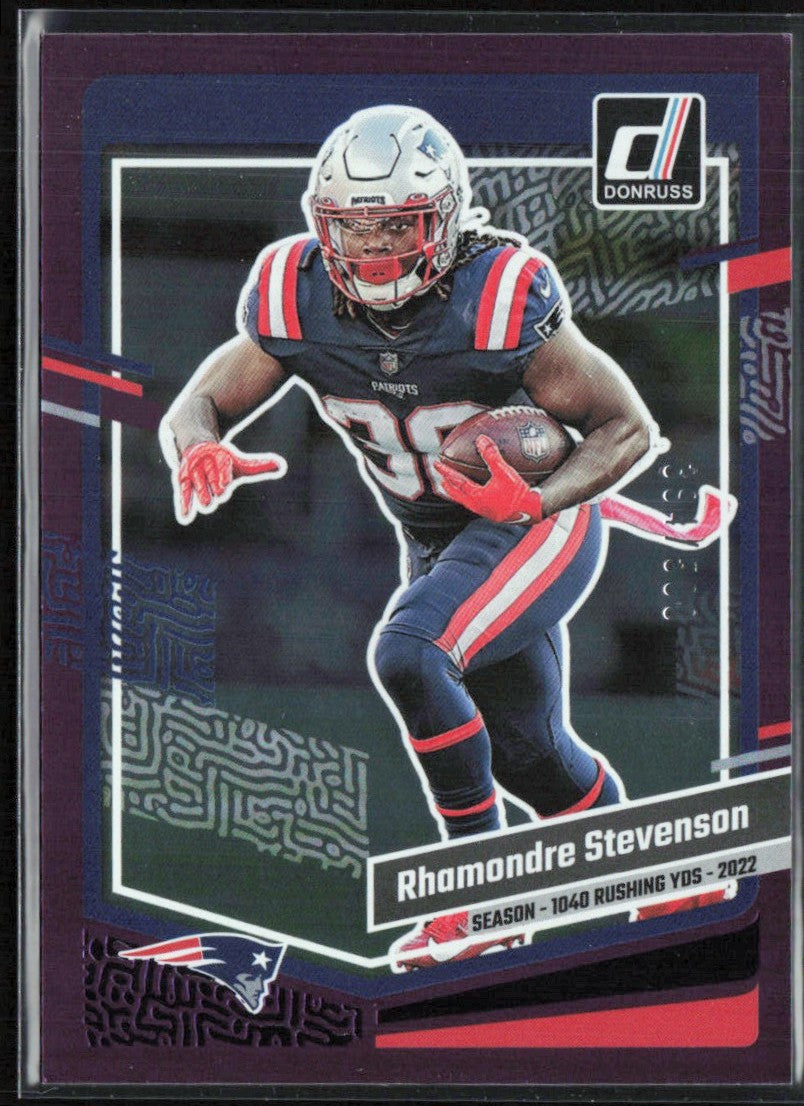 Rhamondre Stevenson 2023 Panini Donruss Purple Parallel /500 #209