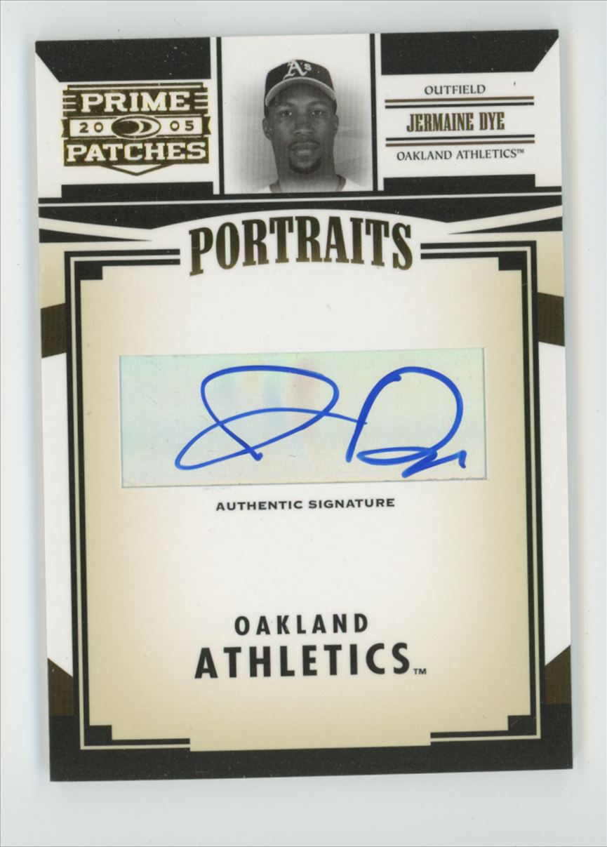 Jermaine Dye 2005 Donruss Prime Patches Portraits AUTO #P-39 Oakland Athletics