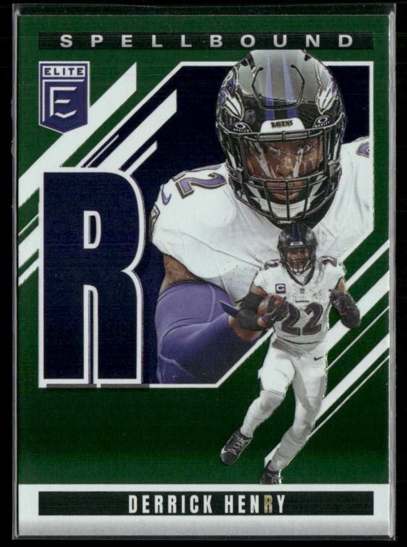 Derrick Henry 2025 Donruss Elite Spellbound R Green #32 Baltimore Ravens