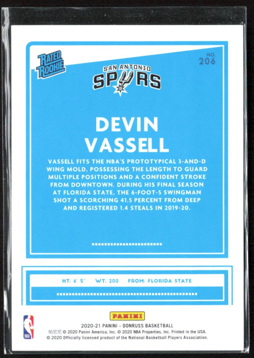 Devin Vassell 2020 Donruss Choice RC #206 San Antonio Spurs