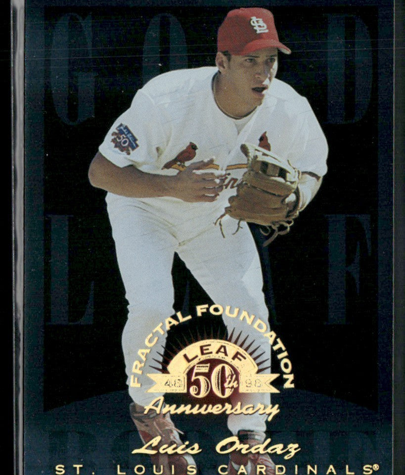 Luis Ordaz 1998 Leaf Fractal Foundations Gold Leaf Rookie RC /3999 #193
