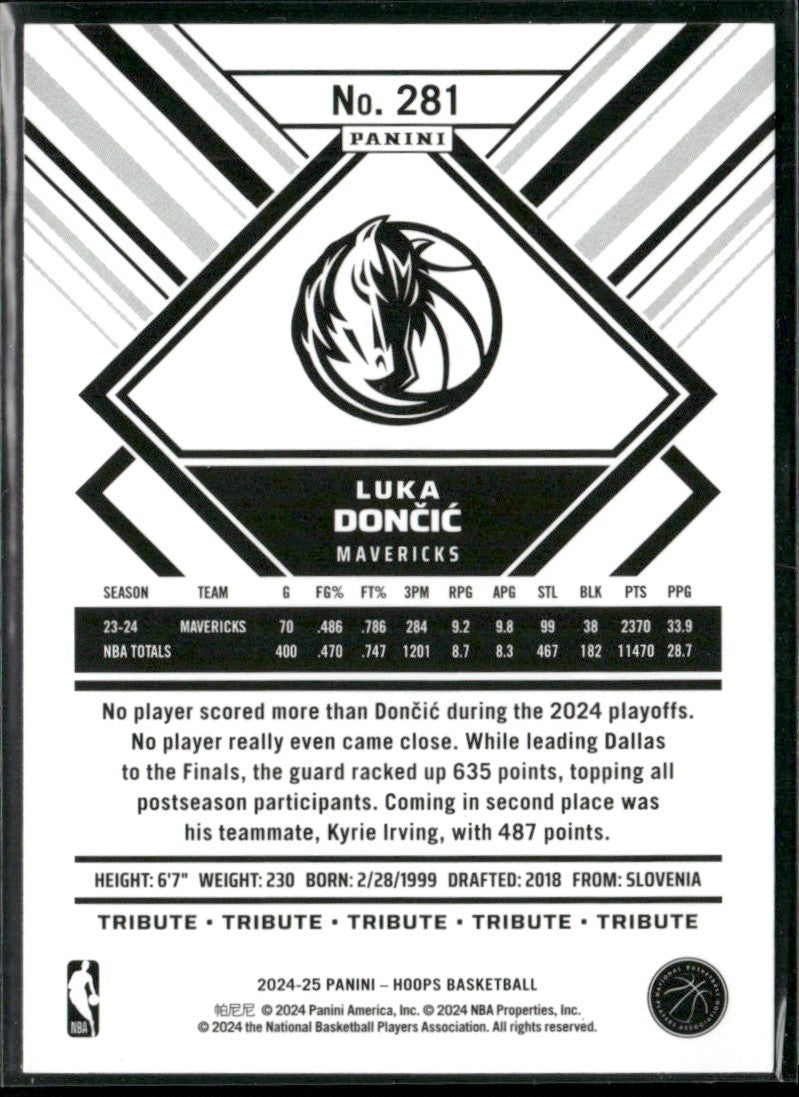 Luka Doncic 2024 Hoops Winter #281 Dallas Mavericks