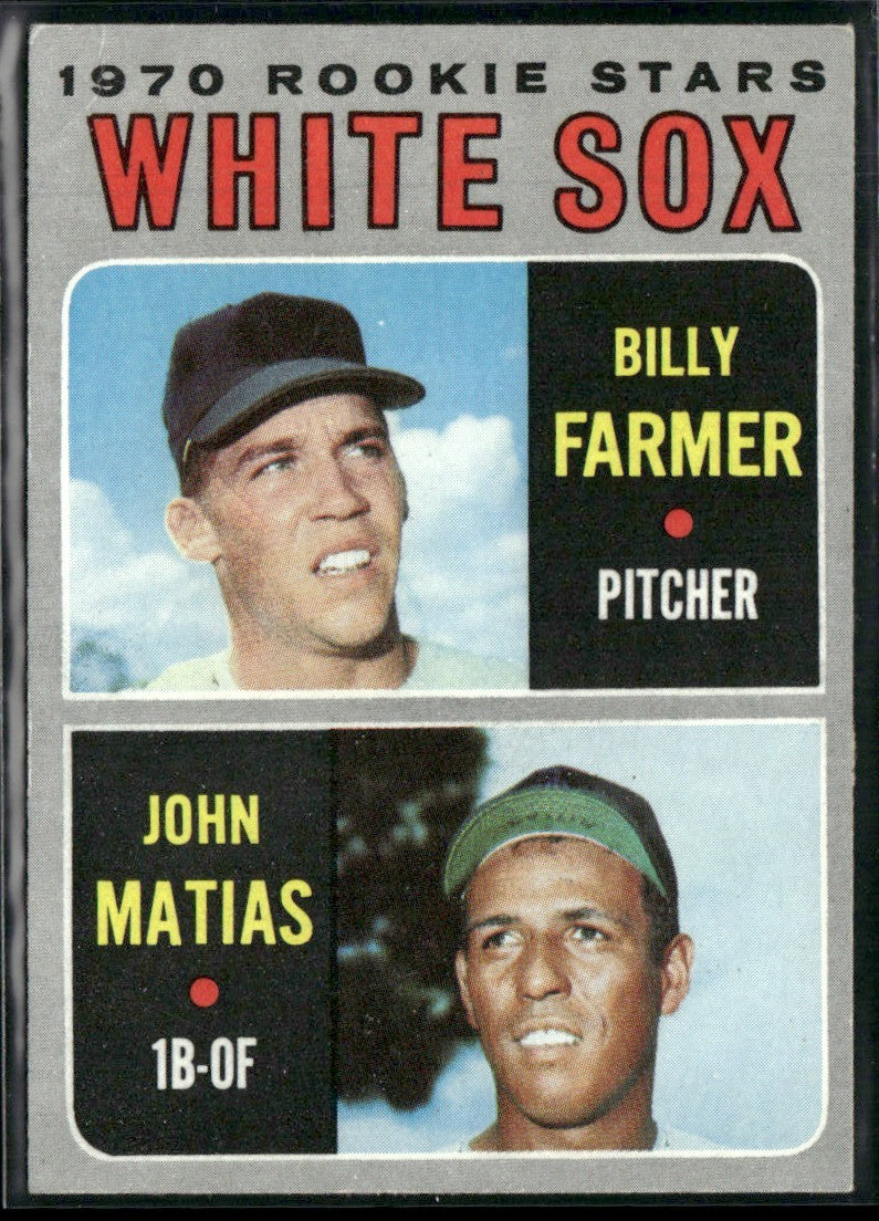 White Sox 1970 Rookie Stars - Billy Farmer/John Matias 1970 Topps RC #444