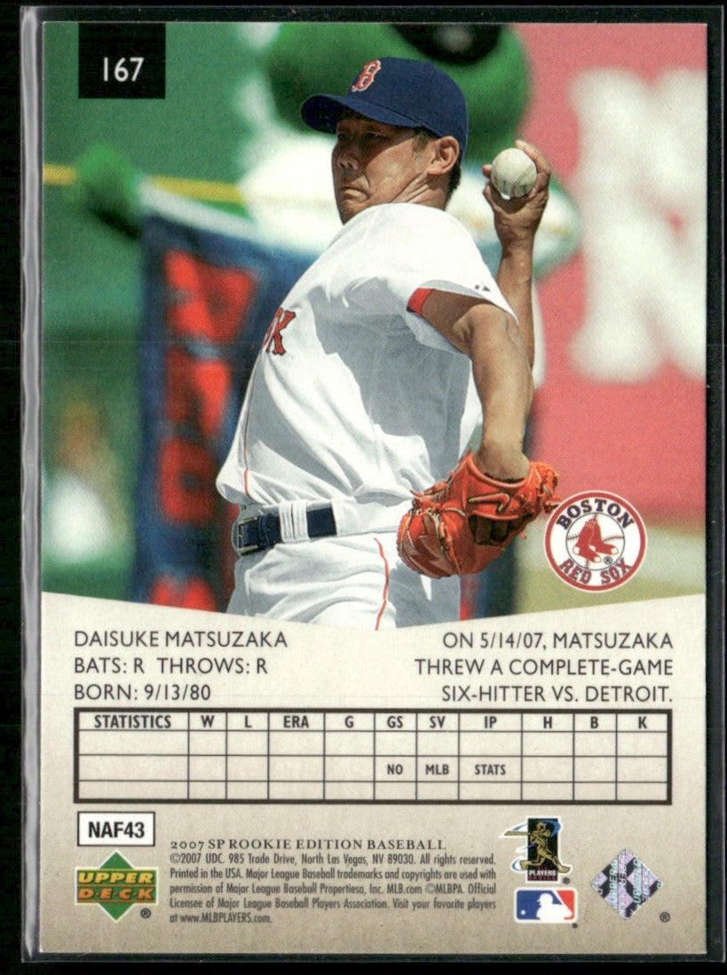 Daisuke Matsuzaka 2007 SP RC #167 Boston Red Sox