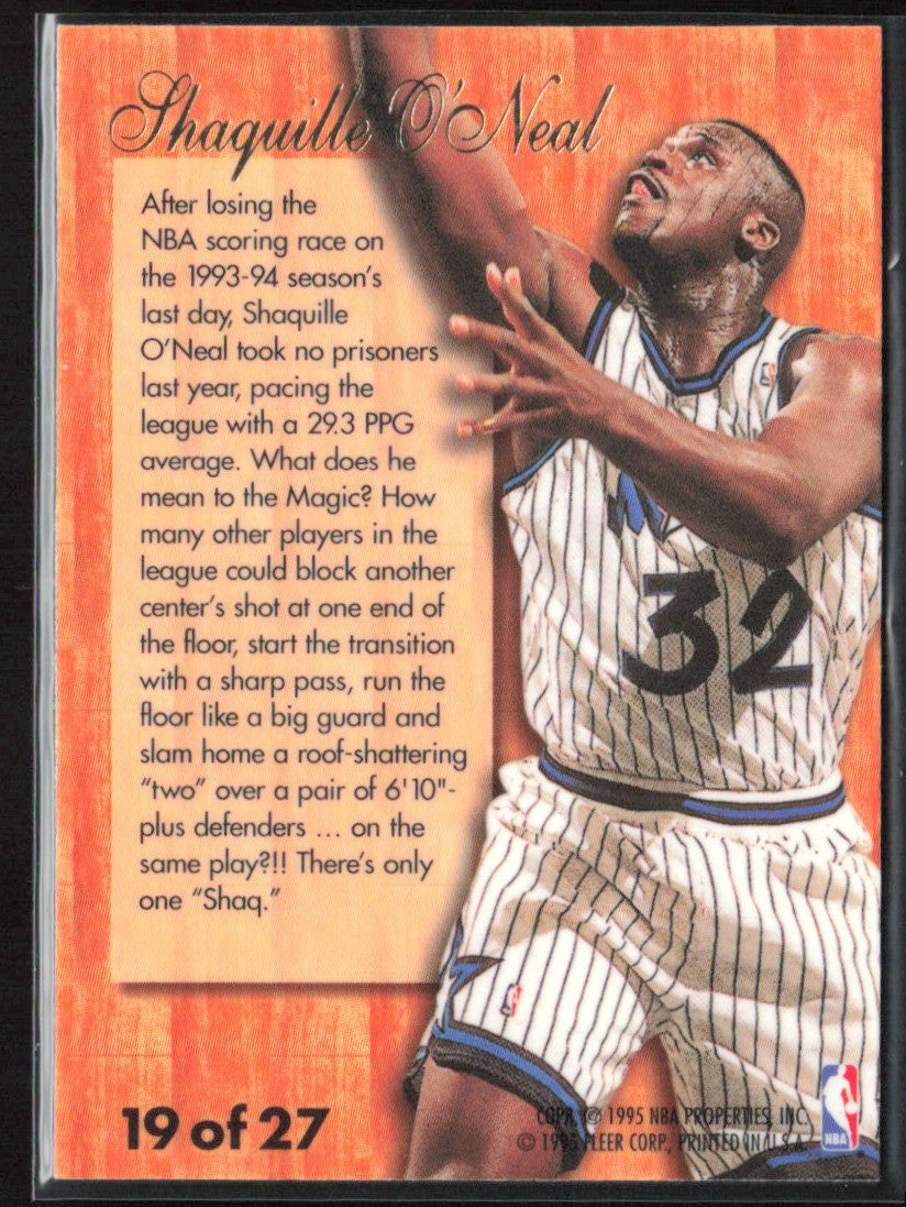 Shaquille O'Neal 1995 Flair Hardwood Leader #19 Orlando Magic