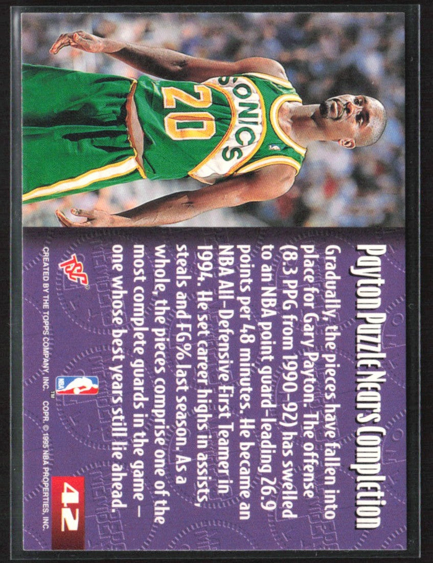 Gary Payton 1994 Topps Stadium Club Members Only #42 Seattle SuperSonics