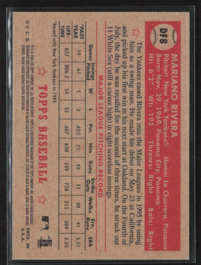 Mariano Rivera 2006 Topps 1952 Edition Debut Flashback #DF8 New York Yankees