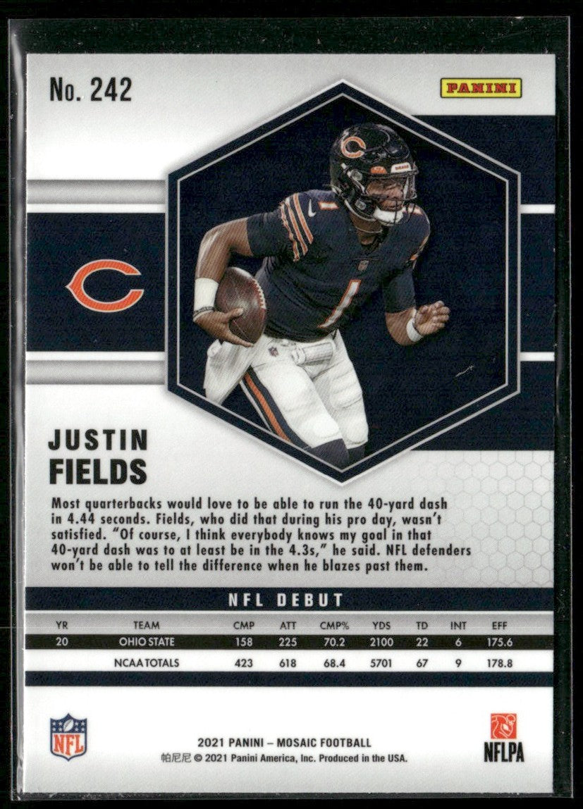 Justin Fields 2021 Panini Mosaic RC #242 Chicago Bears