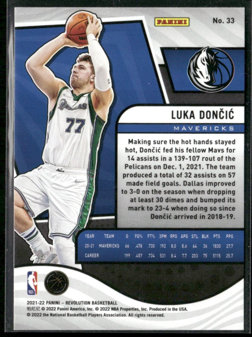 Luka Doncic 2022 Panini Revolution #33 Dallas Mavericks